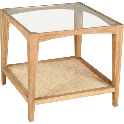 Harrington Glass & Cane End Table for Living Room - LOOMLAN - Moe's Home - Side Tables
