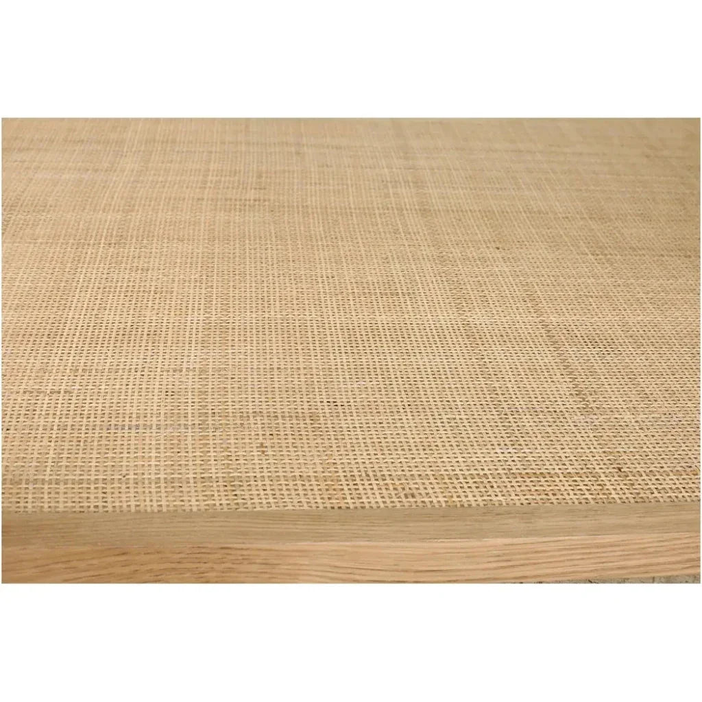 Harrington Wood Cane & Glass Coffee Table - LOOMLAN - Moe's Home - Coffee Tables