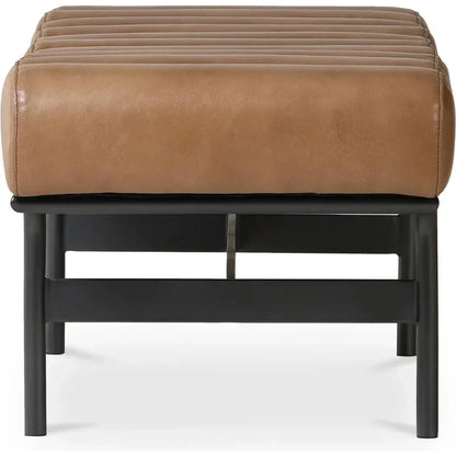 Harrison - Grain Buffalo Leather & Iron Brown Bench - LOOMLAN - Moe's Home - Bedroom Benches