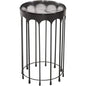Hartley Iron & Cast Glass Black Round Accent Table - LOOMLAN - Bassett Mirror - Side Tables