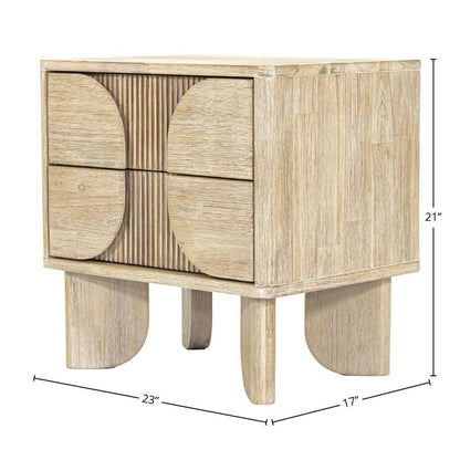 Haru Elegant Designed Wooden Nightstand - LOOMLAN - LH Imports - Nightstands