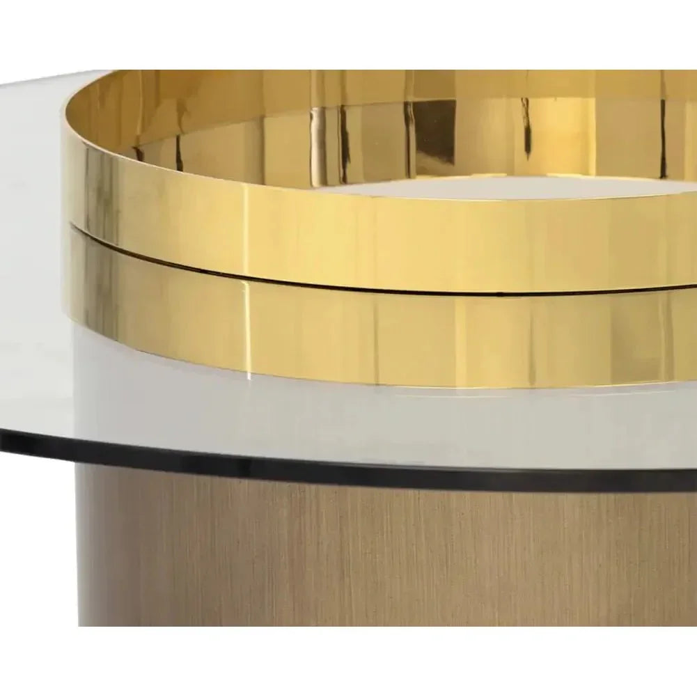 Haru Glass Topped Round Coffee Table - LOOMLAN - SUNPAN - Coffee Tables