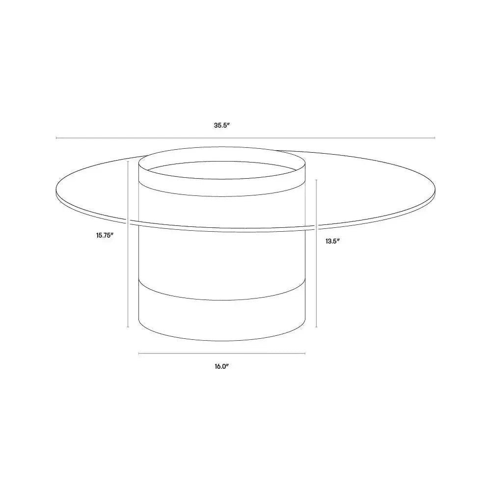 Haru Glass Topped Round Coffee Table - LOOMLAN - SUNPAN - Coffee Tables
