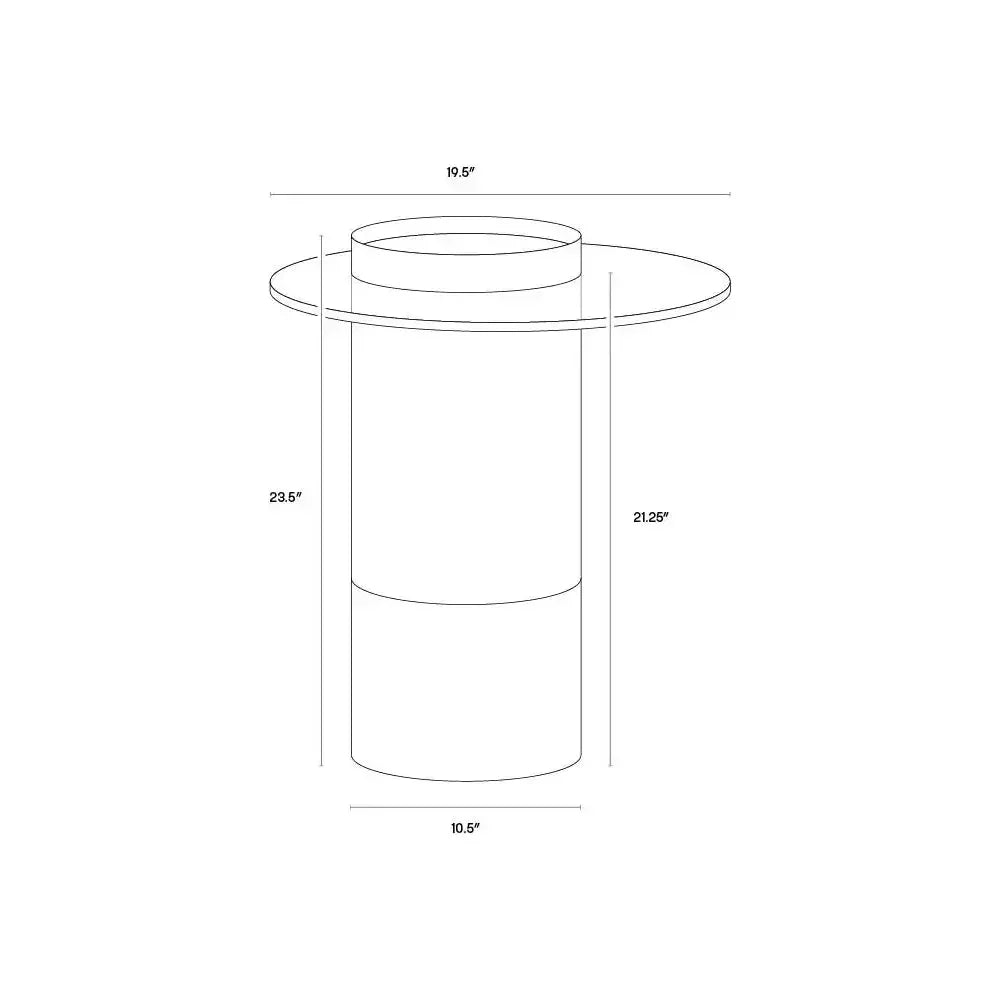Haru Glass Topped Round End Table - LOOMLAN - SUNPAN - Side Tables