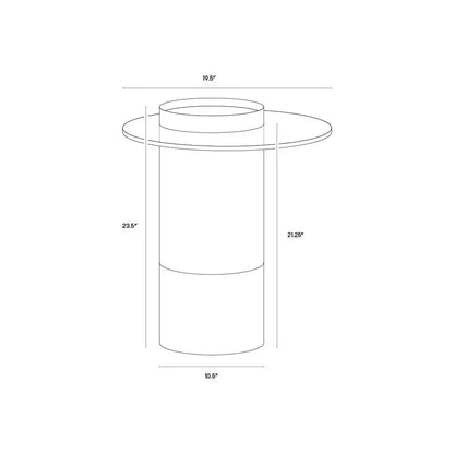 Haru Glass Topped Round End Table - LOOMLAN - SUNPAN - Side Tables
