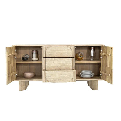 Haru Wooden 5 Center Drawer Sideboard - LOOMLAN - LH Imports - Sideboards