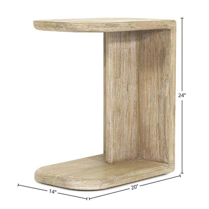 Haru Wooden C - Shaped Stylish Side Table - LOOMLAN - LH Imports - Side Tables