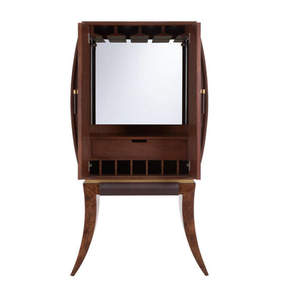 Harvey Wooden Brown Bar Cabinet-Home Bar Cabinets-Wildwood-LOOMLAN