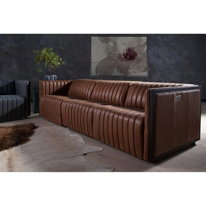 Havana Asteria Harness Leather Sofa - LOOMLAN - Olivia + Quinn - Sofas & Loveseats