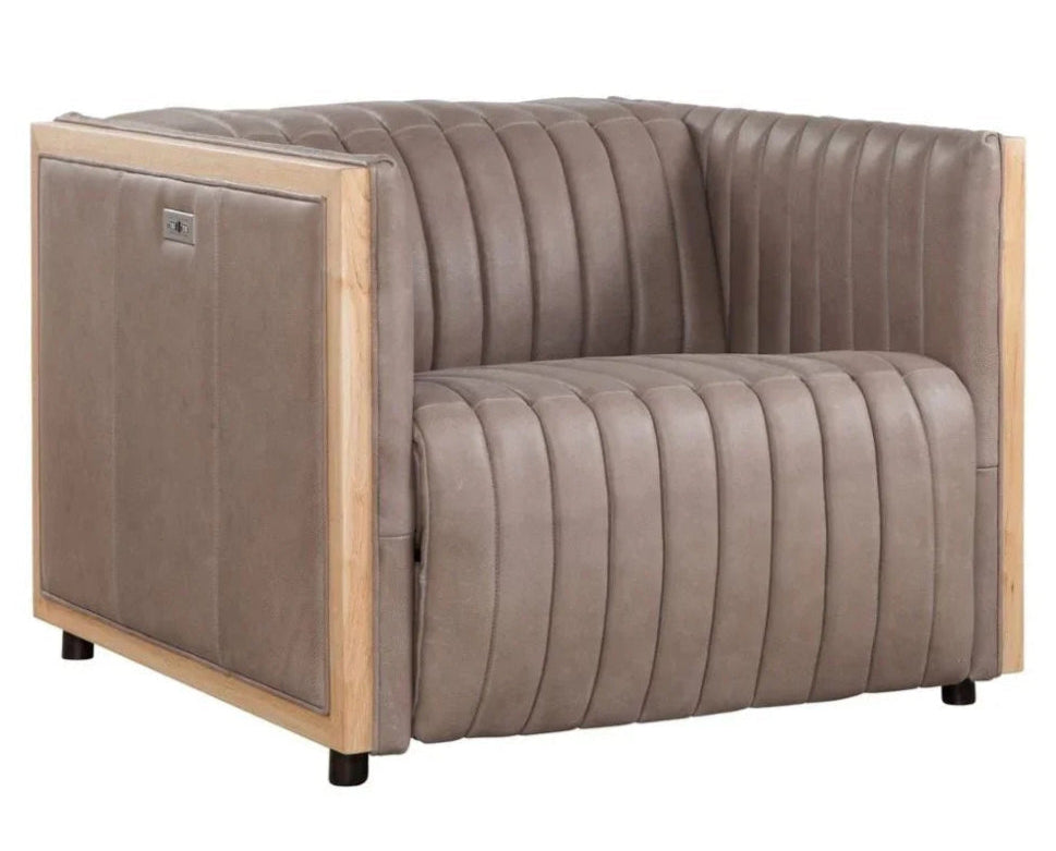 Havana Leather Usb Power Ports Chair - LOOMLAN - Olivia + Quinn - Club Chairs