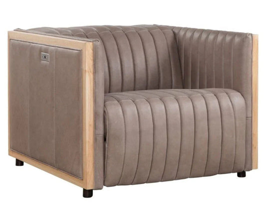 Havana Leather Usb Power Ports Chair - LOOMLAN - Olivia + Quinn - Club Chairs