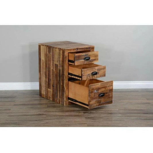 Havana Rustic Acacia File Cabinet - LOOMLAN - Sunny D - Side Tables