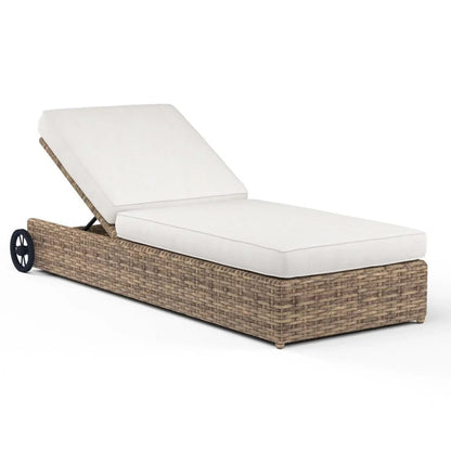 Havana Sunbrella Adjustable Outdoor Chaise-Outdoor Chaises-Sunset West-Canvas Flax-LOOMLAN