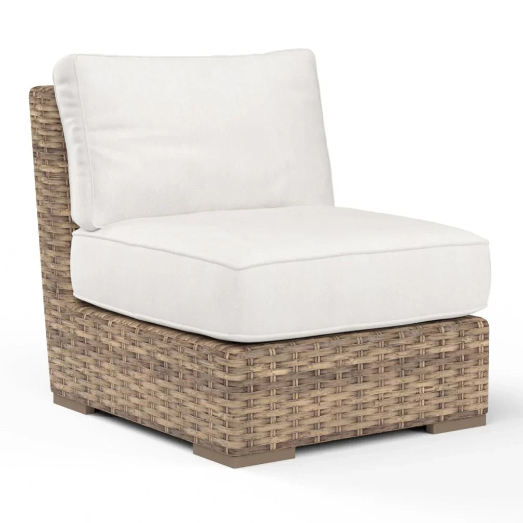 Havana Sunbrella Armless Outdoor Club Chair-Outdoor Accent Chairs-Sunset West-Canvas Flax-LOOMLAN