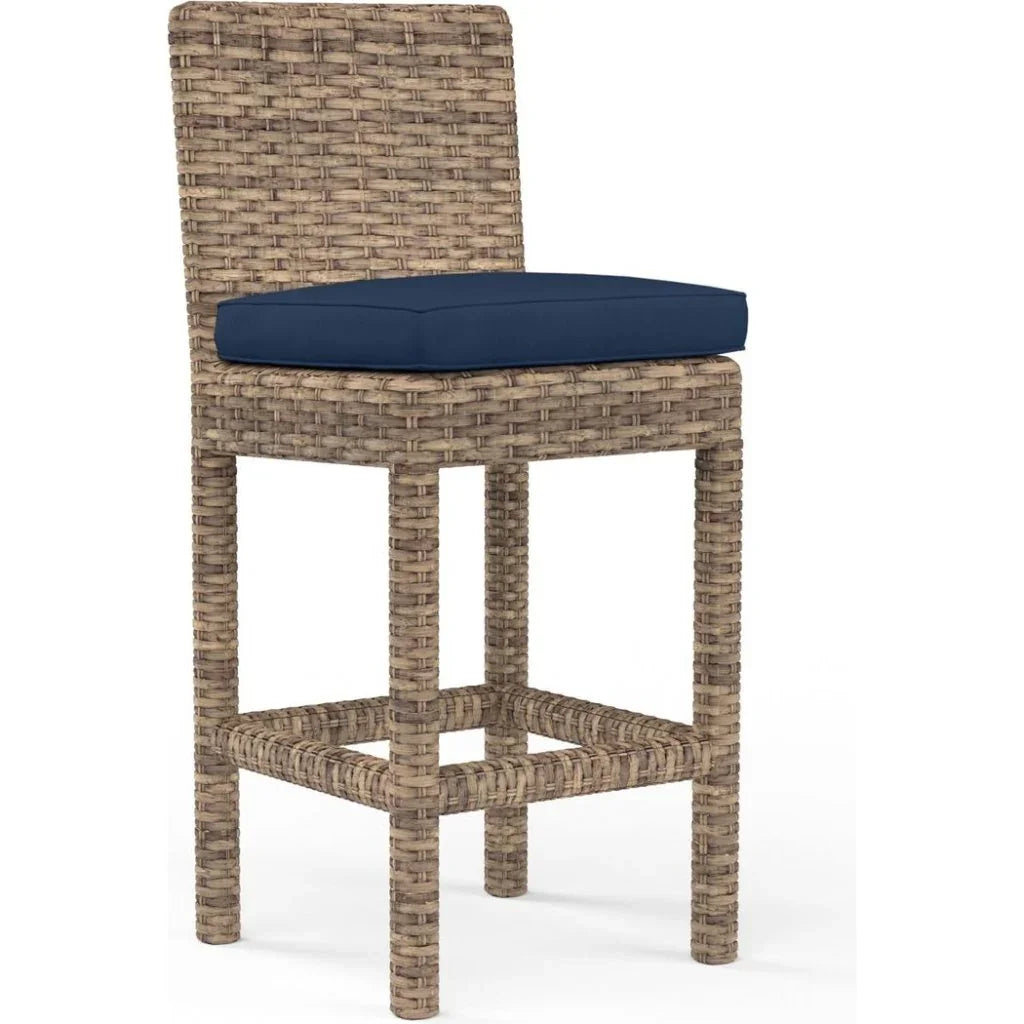 Havana Sunbrella Outdoor Counter Stool-Outdoor Counter Stools-Sunset West-Spectrum Indigo-LOOMLAN