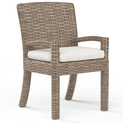 Havana Sunbrella Outdoor Dining Armchair 2PC-Outdoor Dining Chairs-Sunset West-Canvas Flax-LOOMLAN