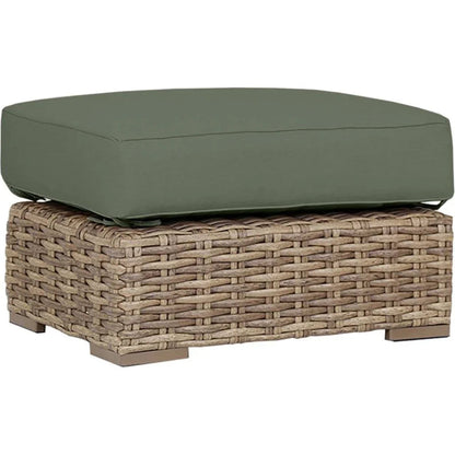 Havana Sunbrella Outdoor Ottoman-Outdoor Ottomans-Sunset West-Cast Sage-LOOMLAN