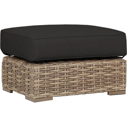 Havana Sunbrella Outdoor Ottoman-Outdoor Ottomans-Sunset West-Spectrum Carbon-LOOMLAN
