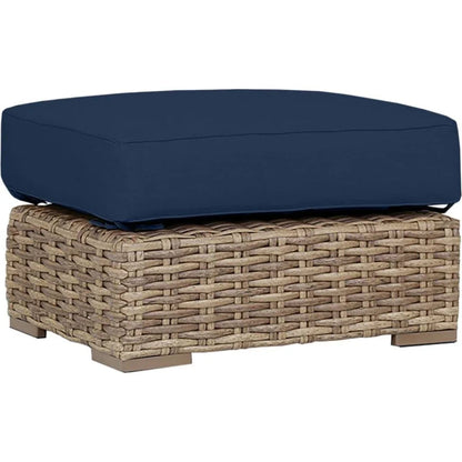 Havana Sunbrella Outdoor Ottoman-Outdoor Ottomans-Sunset West-Spectrum Indigo-LOOMLAN