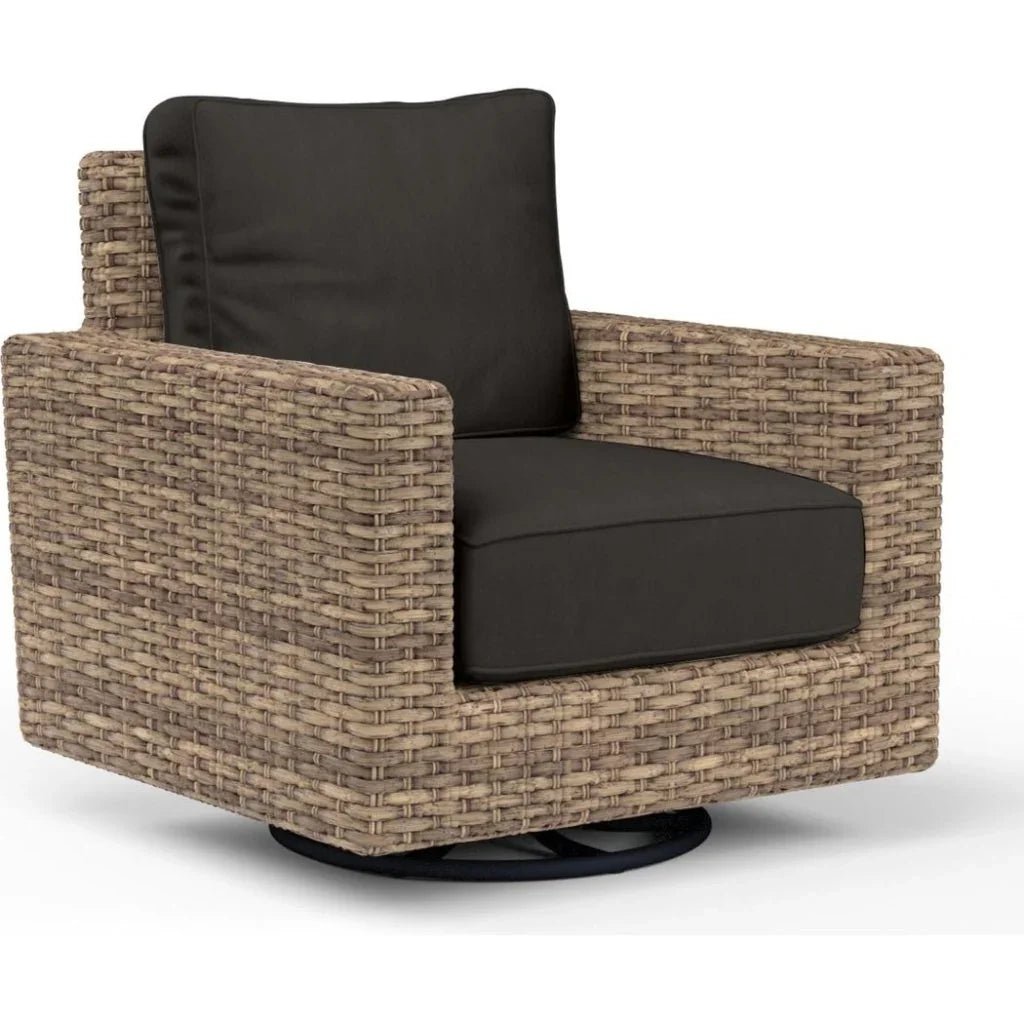 Havana Sunbrella Swivel Outdoor Rocker-Outdoor Accent Chairs-Sunset West-Spectrum Carbon-LOOMLAN