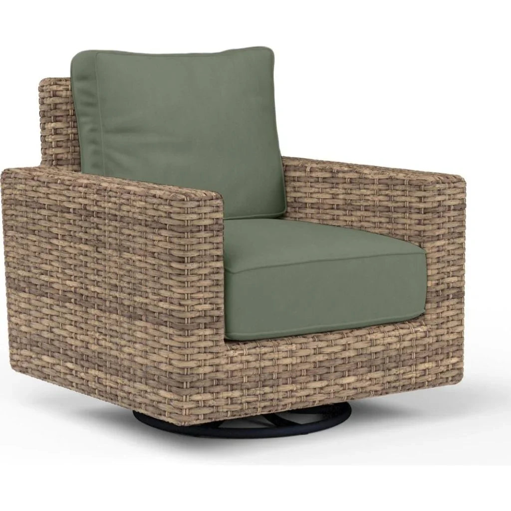 Havana Sunbrella Swivel Outdoor Rocker-Outdoor Accent Chairs-Sunset West-Cast Sage-LOOMLAN