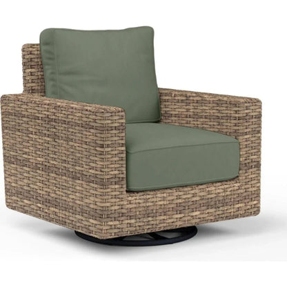 Havana Sunbrella Swivel Outdoor Rocker-Outdoor Accent Chairs-Sunset West-Cast Sage-LOOMLAN