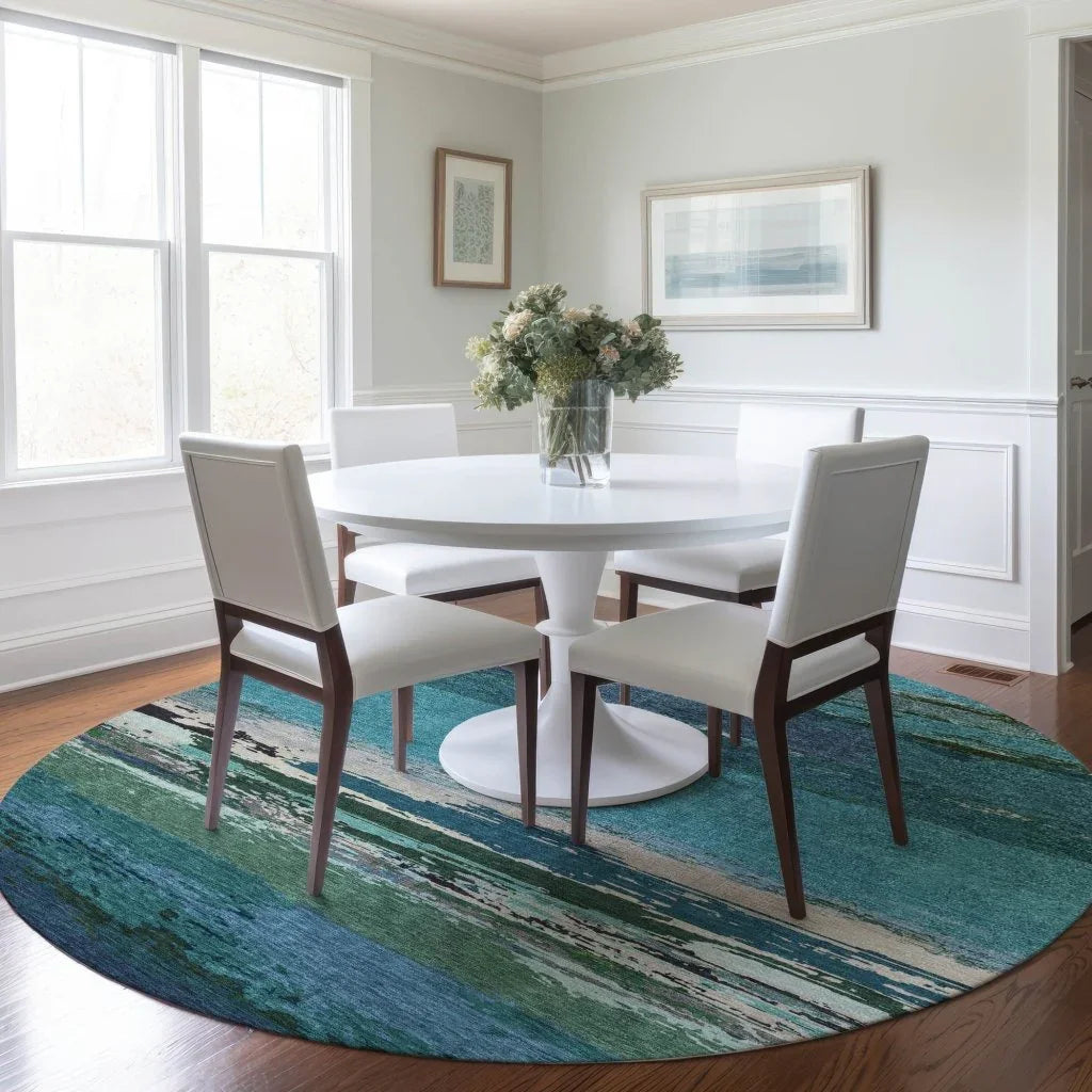 Havari Teal Washable Indoor - Outdoor Rug - LOOMLAN - LOOMLAN Rugs - Outdoor Rugs