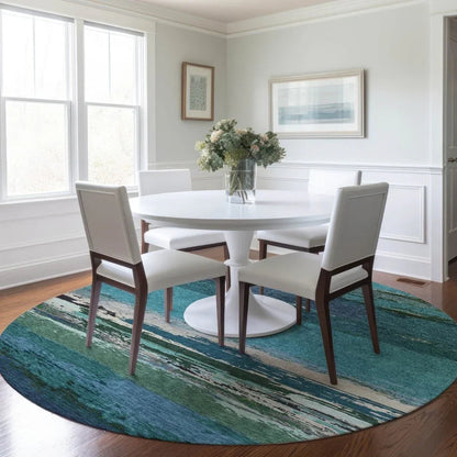 Havari Teal Washable Indoor - Outdoor Rug - LOOMLAN - LOOMLAN Rugs - Outdoor Rugs
