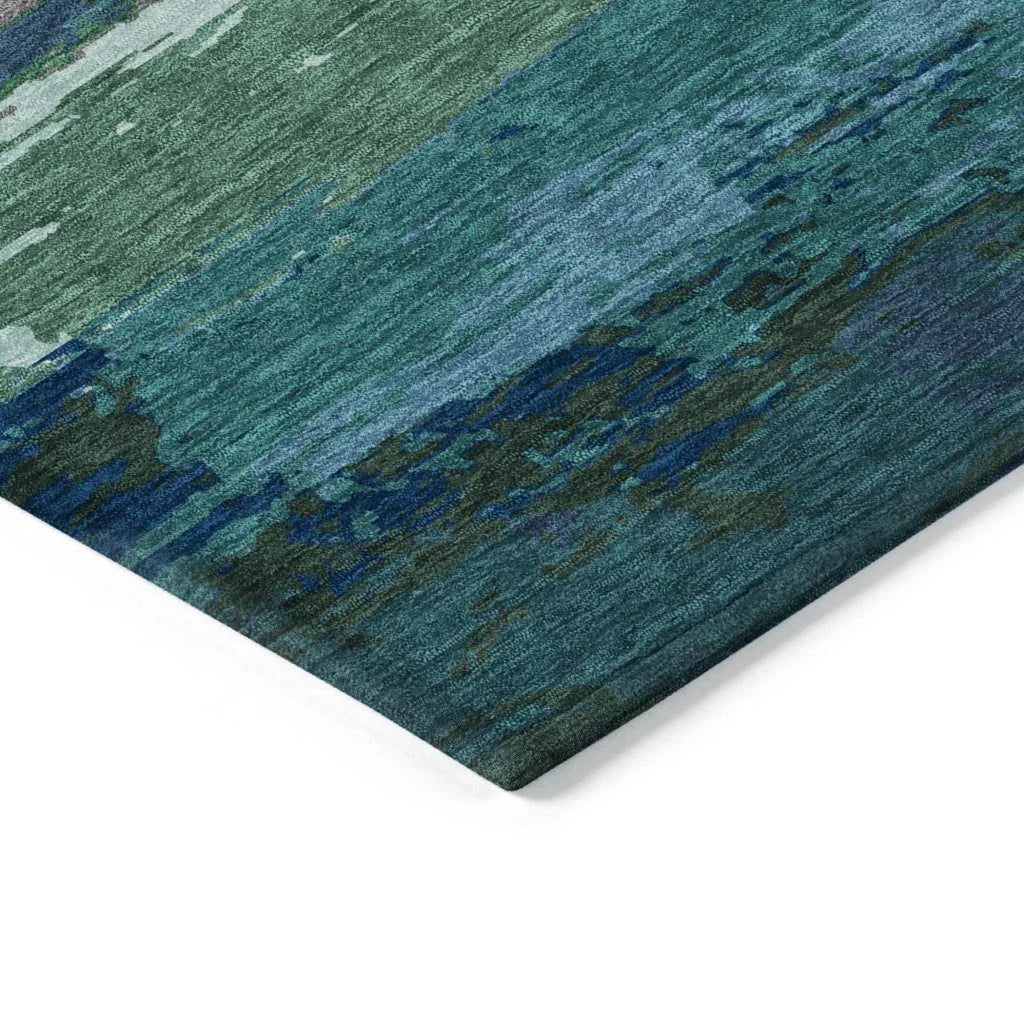 Havari Teal Washable Indoor - Outdoor Rug - LOOMLAN - LOOMLAN Rugs - Outdoor Rugs