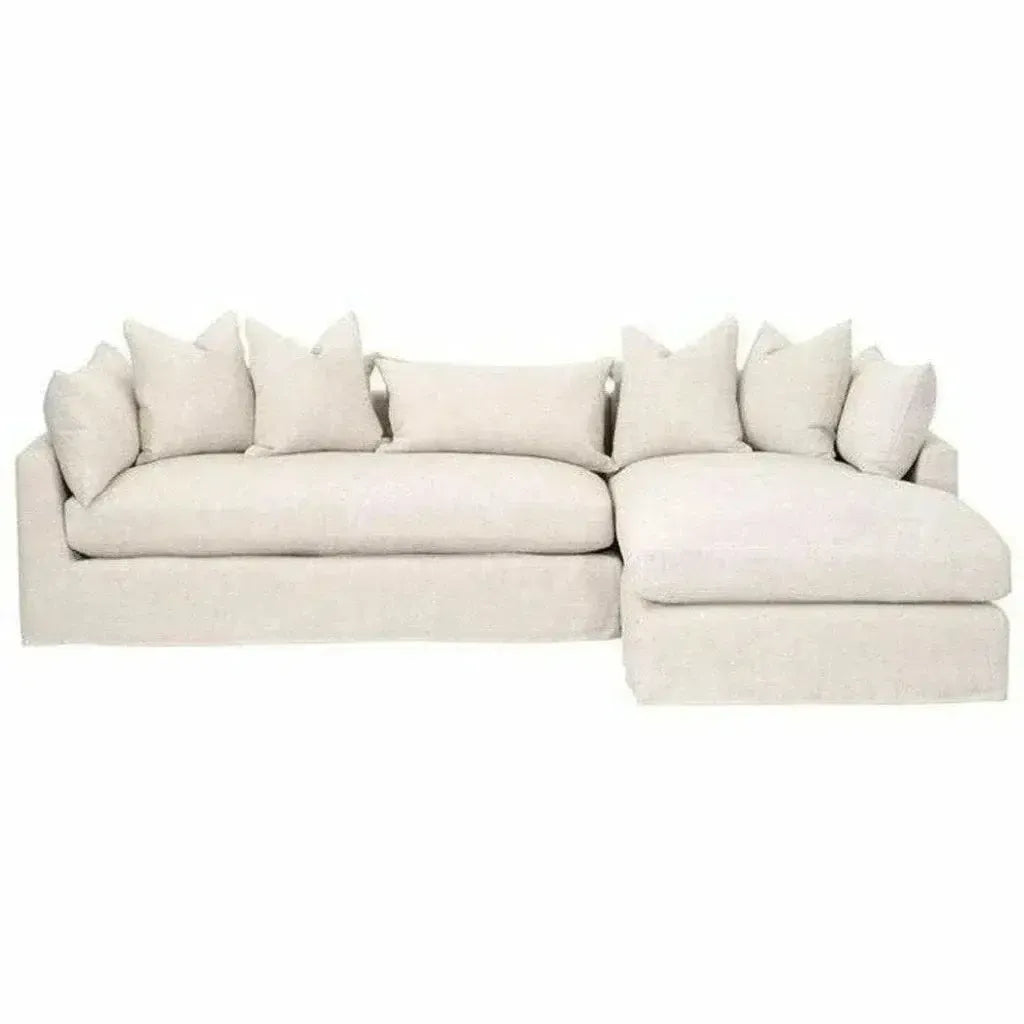 Haven 110" Slipcover RF Sectional Bisque Espresso - LOOMLAN - Essentials For Living - Sectionals