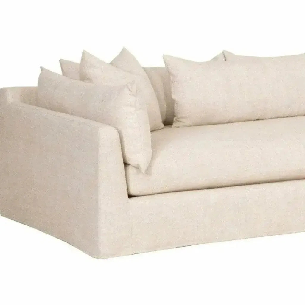 Haven 96" Lounge Slipcover Sofa Bisque Espresso - LOOMLAN - Essentials For Living - Sofas & Loveseats