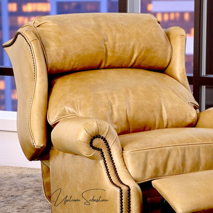 Haven Leather Power Push Button Recliner