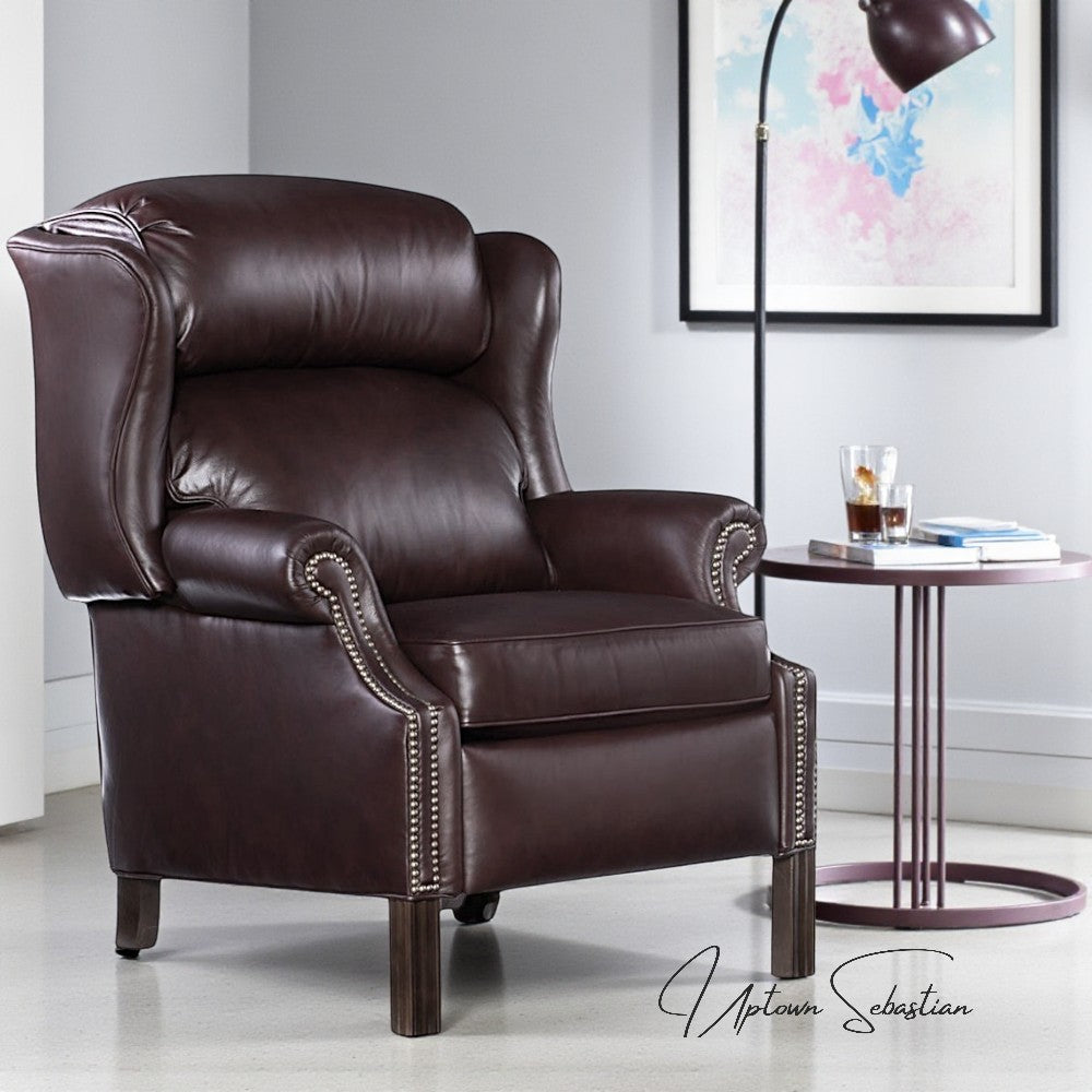 Haven Leather Power Push Button Recliner