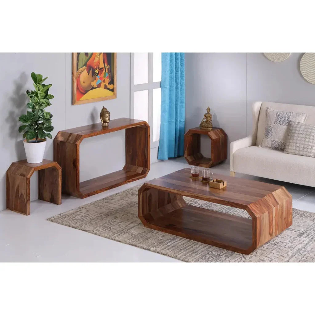 Doxon Natural Wooden Square Side Table - LOOMLAN - LOOMLAN - Side Tables