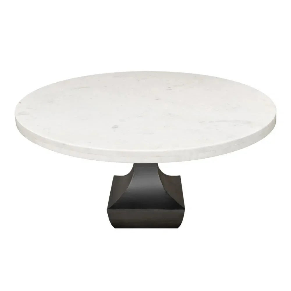 Haviland Marble Round Dining Table White-Dining Tables-Sarreid-LOOMLAN