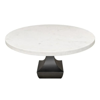 Haviland Marble Round Dining Table White-Dining Tables-Sarreid-LOOMLAN