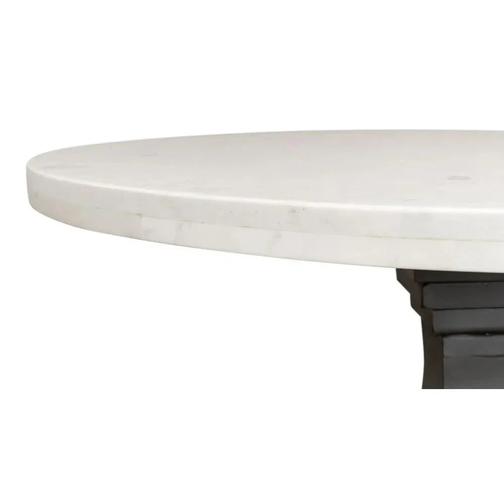 Haviland Marble Round Dining Table White-Dining Tables-Sarreid-LOOMLAN