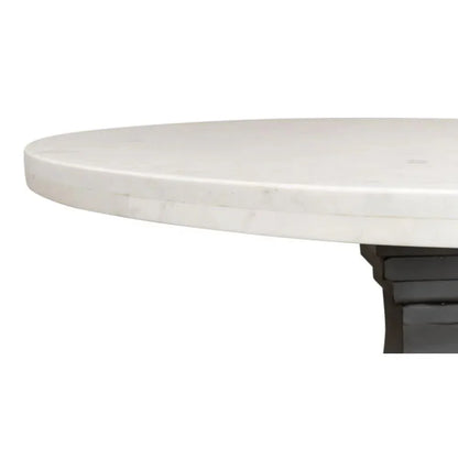 Haviland Marble Round Dining Table White-Dining Tables-Sarreid-LOOMLAN