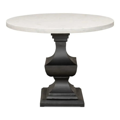 Haviland Marble Round Dining Table White-Dining Tables-Sarreid-LOOMLAN
