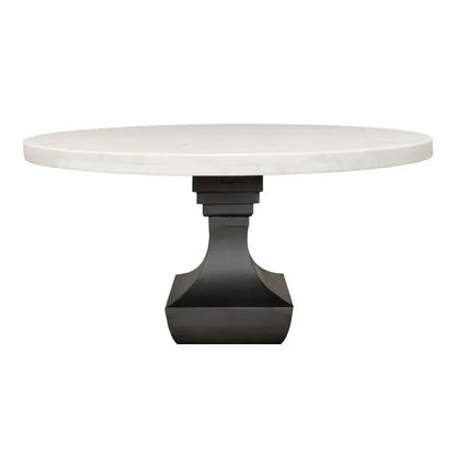 Haviland Marble Round Dining Table White-Dining Tables-Sarreid-LOOMLAN