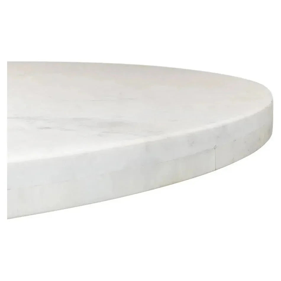 Haviland Marble Round Dining Table White-Dining Tables-Sarreid-LOOMLAN