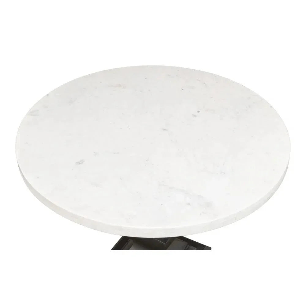 Haviland Marble Round Dining Table White-Dining Tables-Sarreid-LOOMLAN