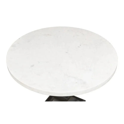 Haviland Marble Round Dining Table White-Dining Tables-Sarreid-LOOMLAN