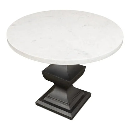 Haviland Marble Round Dining Table White-Dining Tables-Sarreid-LOOMLAN