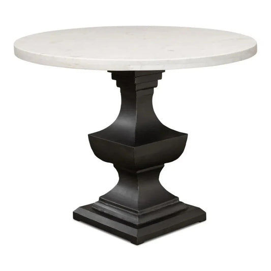 Haviland Marble Round Dining Table White-Dining Tables-Sarreid-LOOMLAN