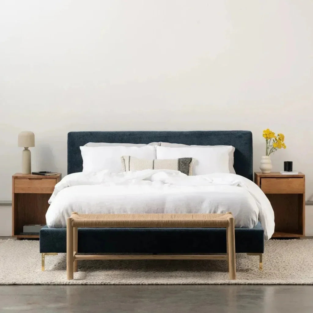 Hawthorn Natural Small Wood & Rope Seat Bench - LOOMLAN - Moe's Home - Dining Benches