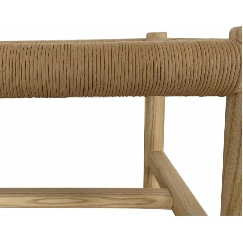 Hawthorn Natural Small Wood & Rope Seat Bench - LOOMLAN - Moe's Home - Dining Benches
