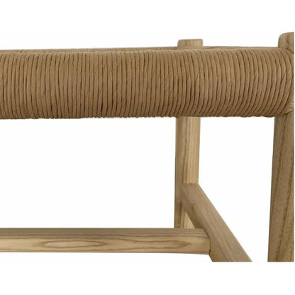 Hawthorn Natural Small Wood & Rope Seat Bench - LOOMLAN - Moe's Home - Dining Benches