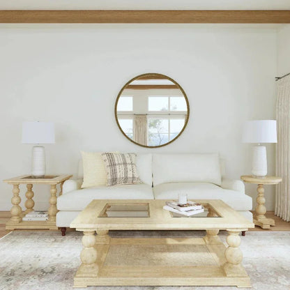 Hawthorne Polystyrene Brown Wall Mirror - LOOMLAN - Bassett Mirror - Wall Mirrors