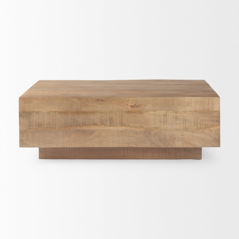 Wooden coffee table on a white background
